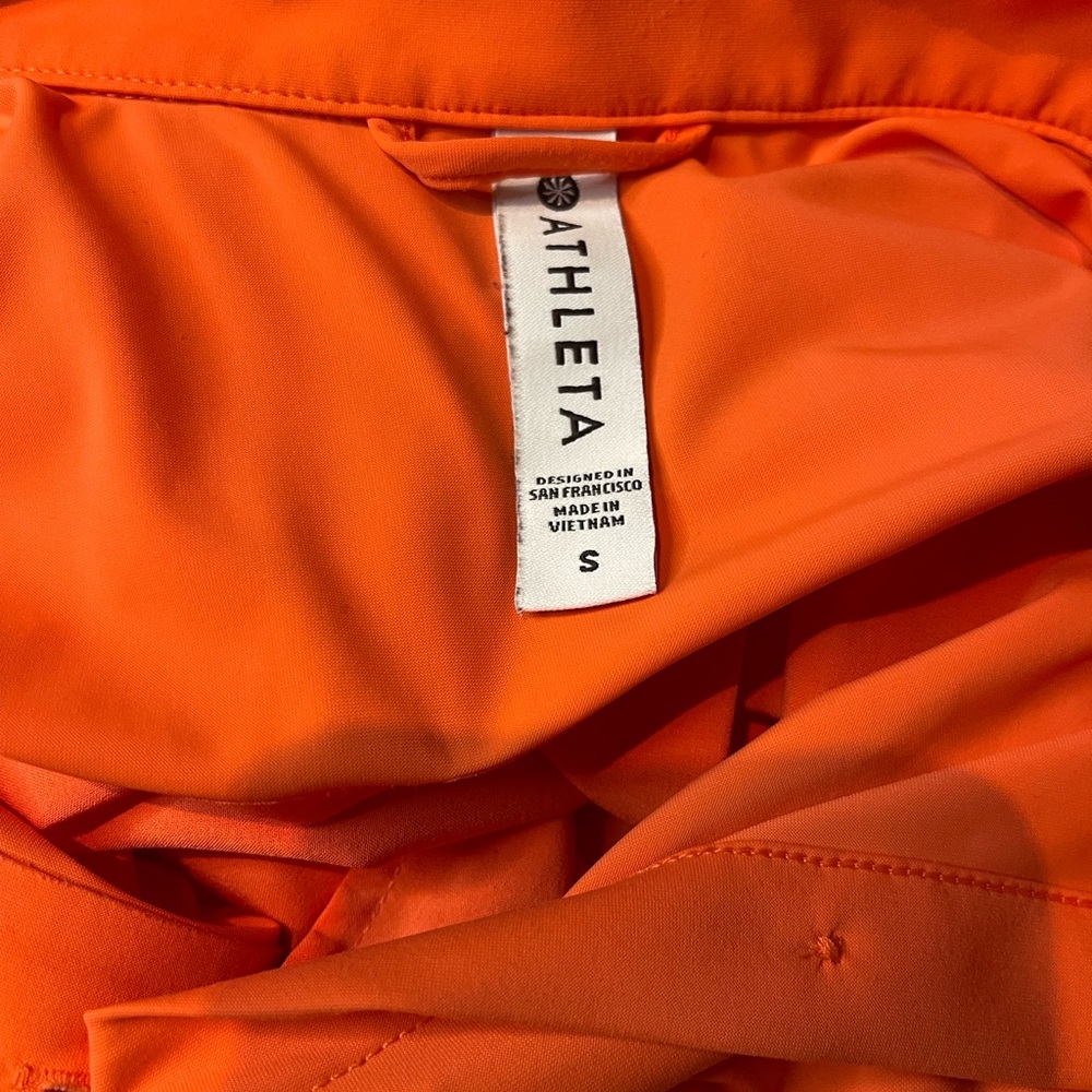 Athleta Orange Hidden Placket Button Front Long S… - image 8